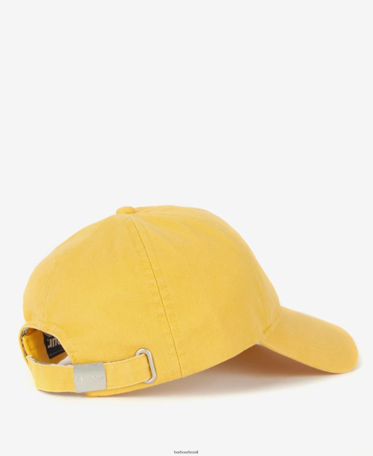 acessórios Barbour boné esportivo com crista tartan amarelo desbotado homens NH44422288