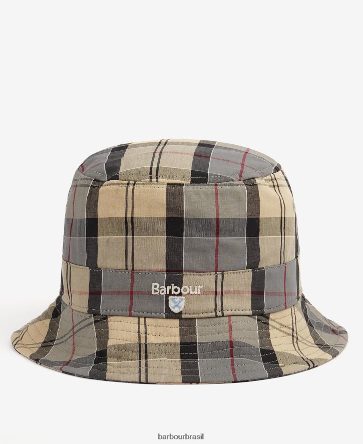 acessórios Barbour chapéu de balde tartan tartã clássico homens NH44422270