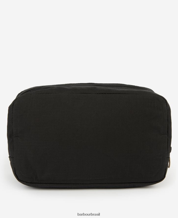 acessórios Barbour bolsa de banho com zíper duplo preto homens NH44422199