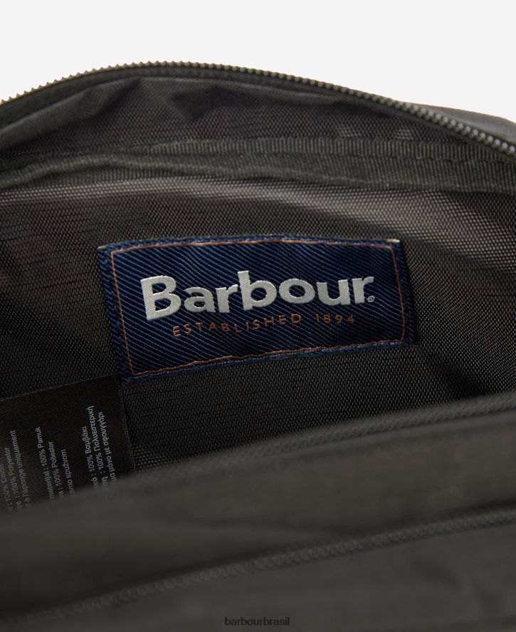 acessórios Barbour bolsa de banho com zíper duplo preto homens NH44422199