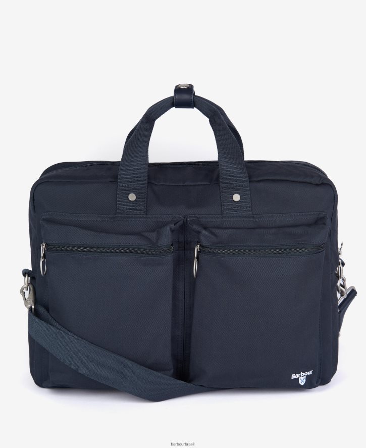 acessórios Barbour bolsa de laptop de três vias em cascata marinho clássico homens NH44422196