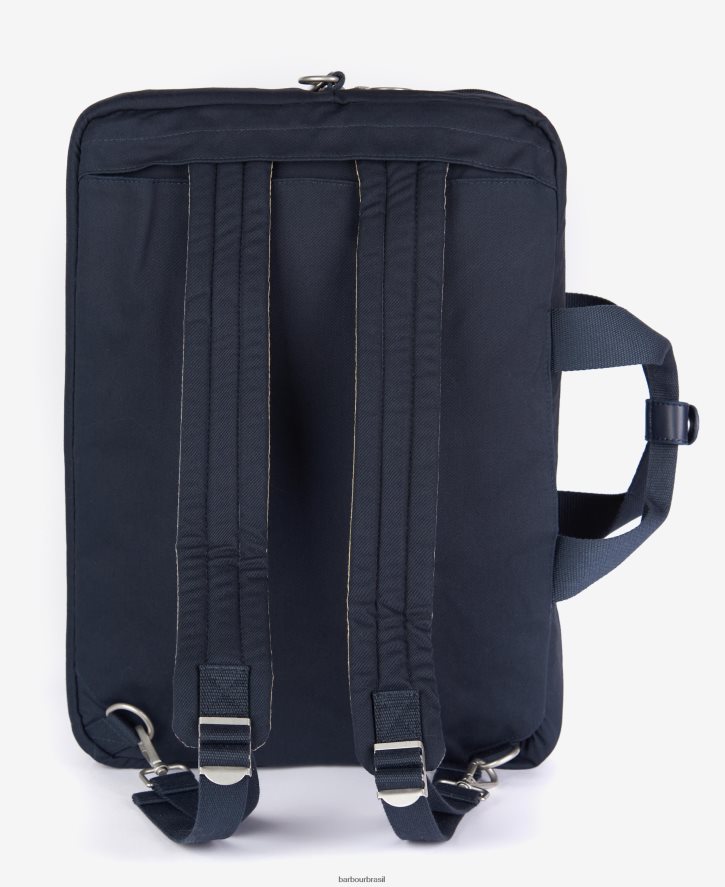 acessórios Barbour bolsa de laptop de três vias em cascata marinho clássico homens NH44422196