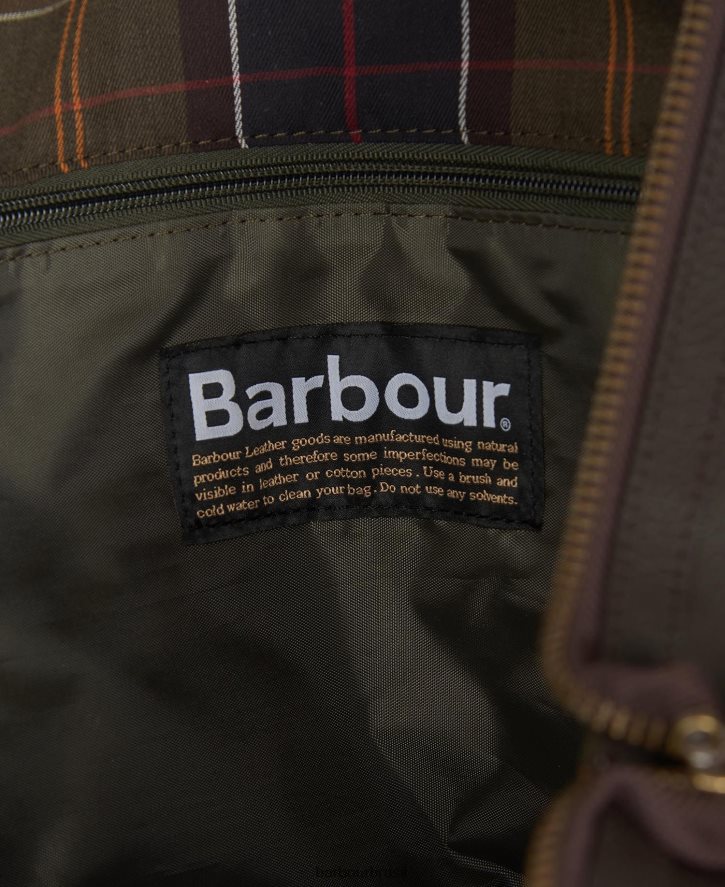 acessórios Barbour bolsa explorer de viagem média em couro chocolate homens NH44422179