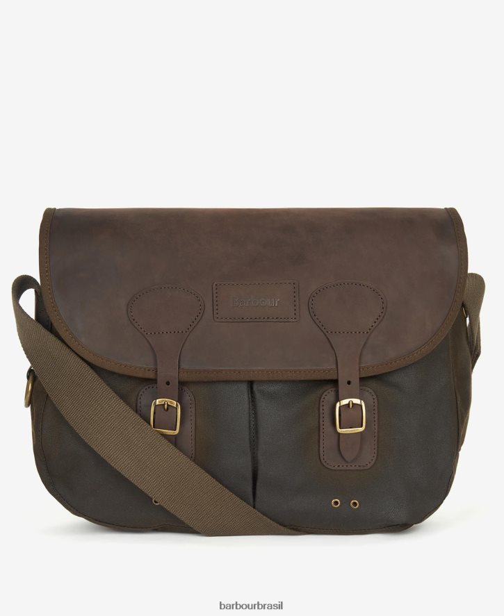 acessórios Barbour bolsa tarras de couro de cera marinha homens NH44422185