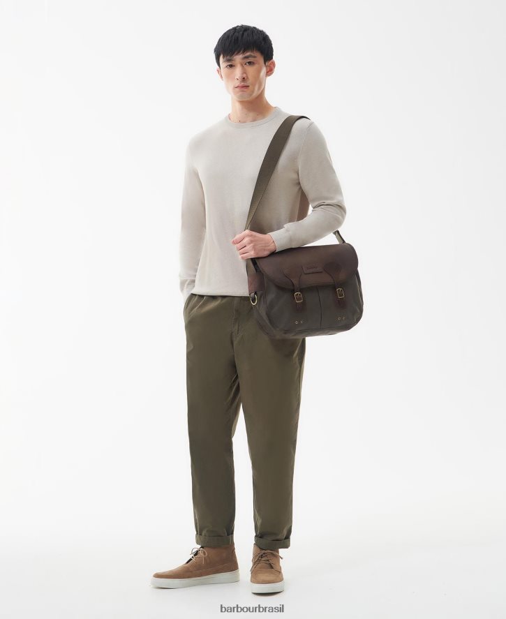 acessórios Barbour bolsa tarras de couro de cera marinha homens NH44422185
