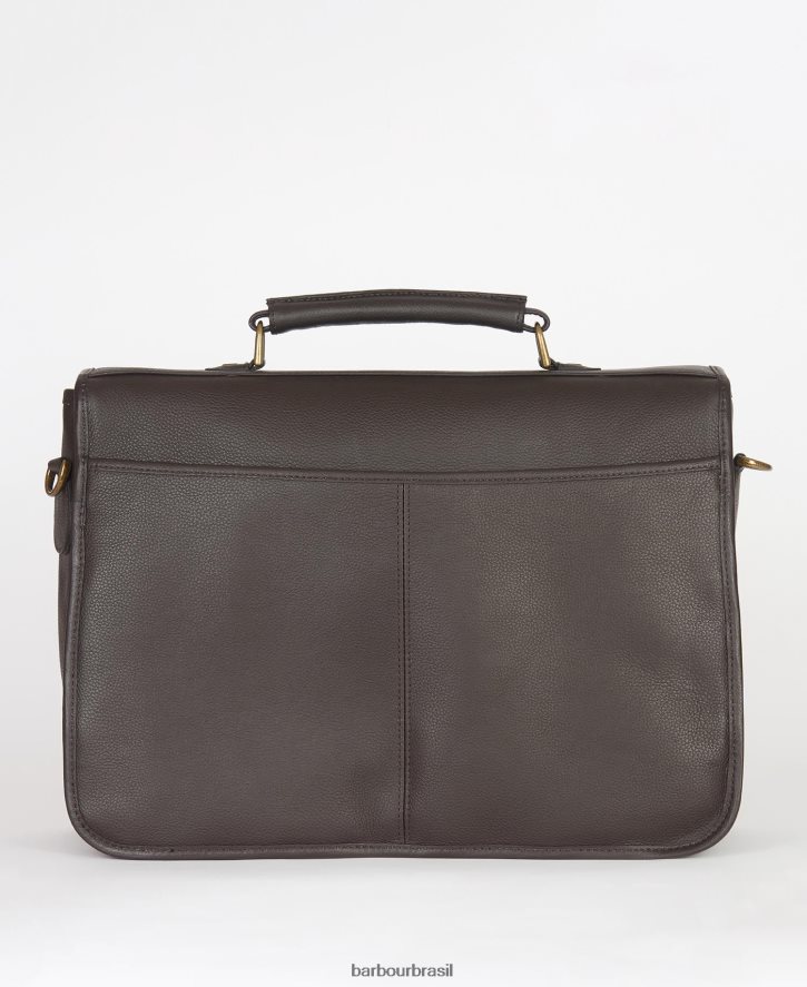 acessórios Barbour pasta de couro chocolate homens NH44422182