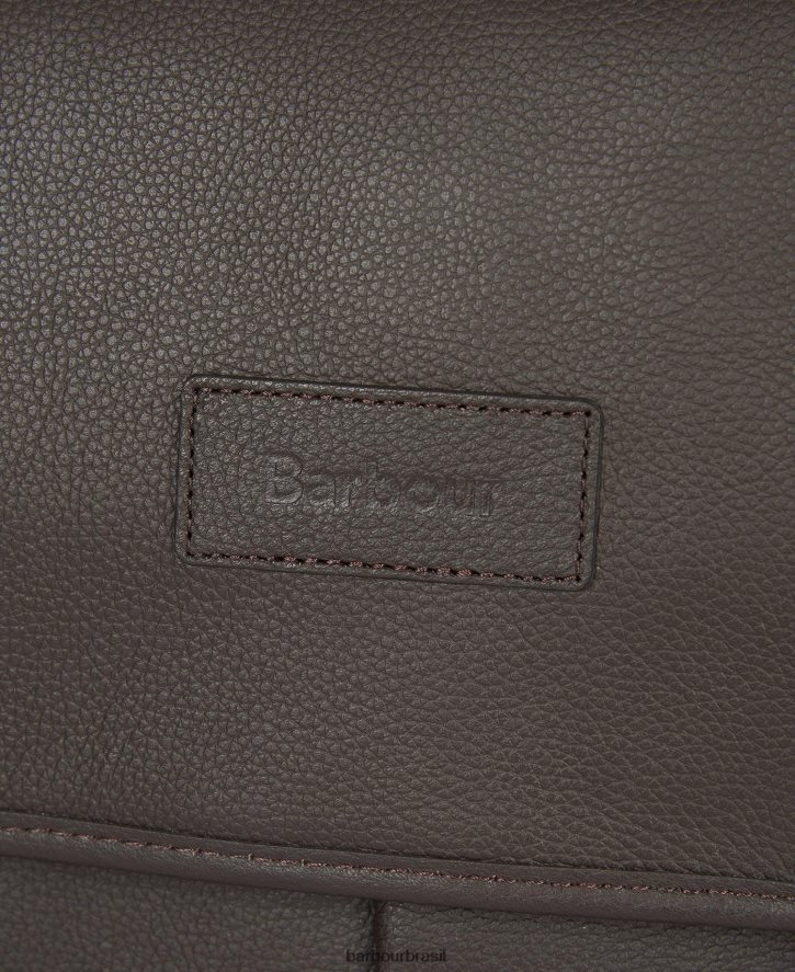 acessórios Barbour pasta de couro chocolate homens NH44422182
