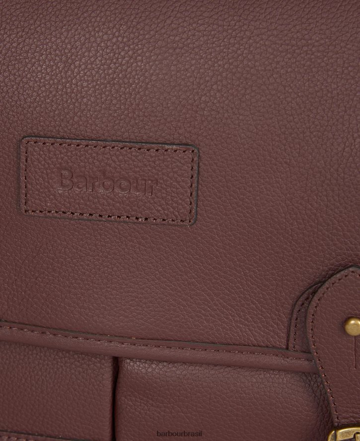 acessórios Barbour pasta de couro chocolate homens NH44422187
