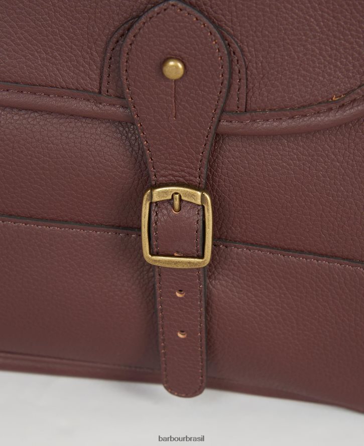 acessórios Barbour pasta de couro chocolate homens NH44422187