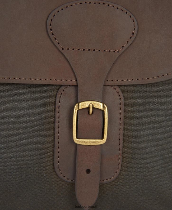 acessórios Barbour pasta de couro de cera marinha homens NH44422176
