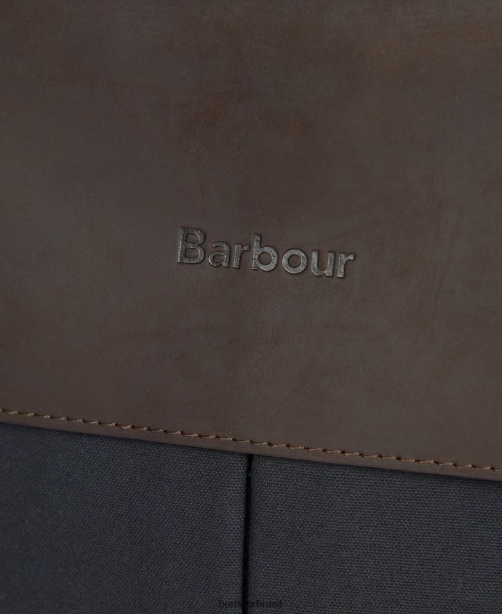 acessórios Barbour pasta de couro de cera marinha homens NH44422184