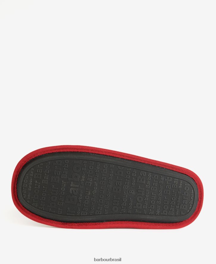 calçados Barbour chinelos jovens tartan vermelho baga homens NH44421254