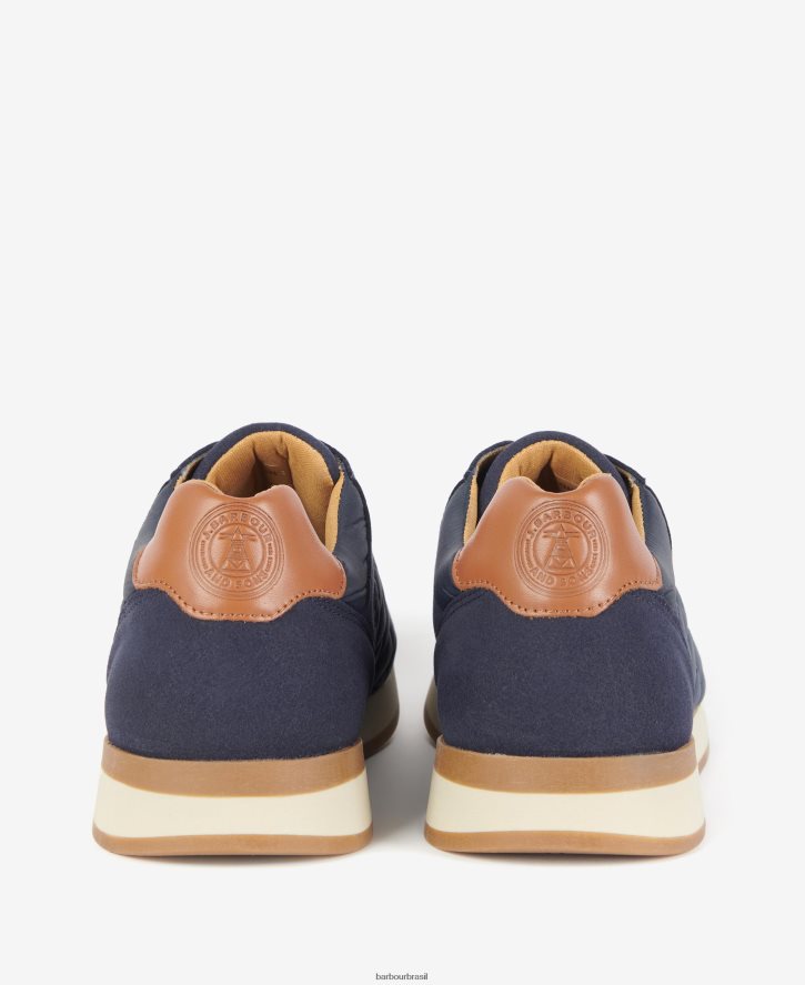 calçados Barbour tênis acolchoado seth diamante marinho clássico homens NH44421314