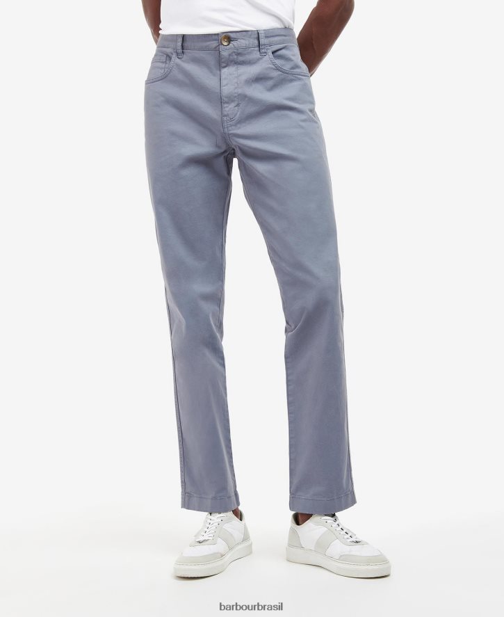 roupas Barbour calças de sarja overdyed azul lavado homens NH44421204