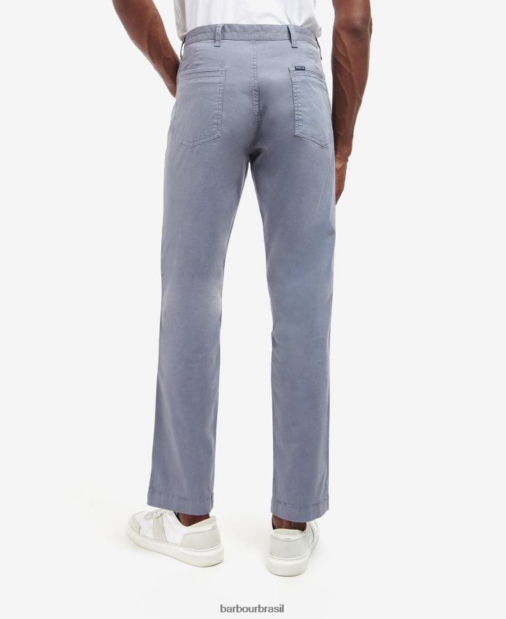 roupas Barbour calças de sarja overdyed azul lavado homens NH44421204