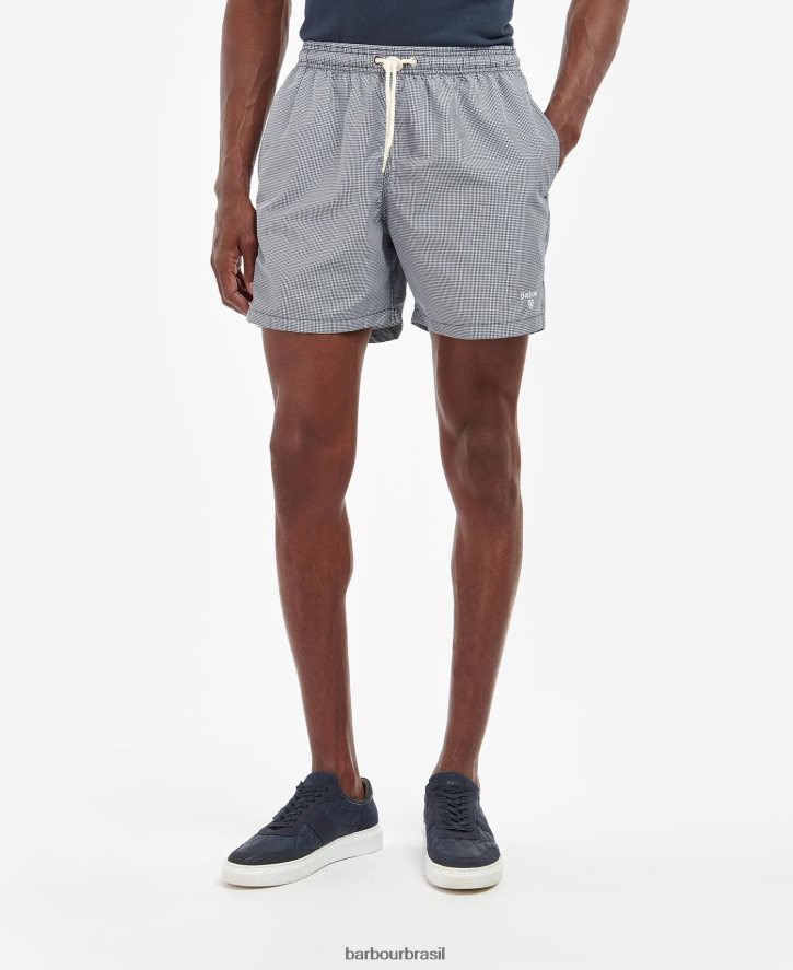 roupas Barbour calções de banho de guingão vermelho clássico homens NH44421219