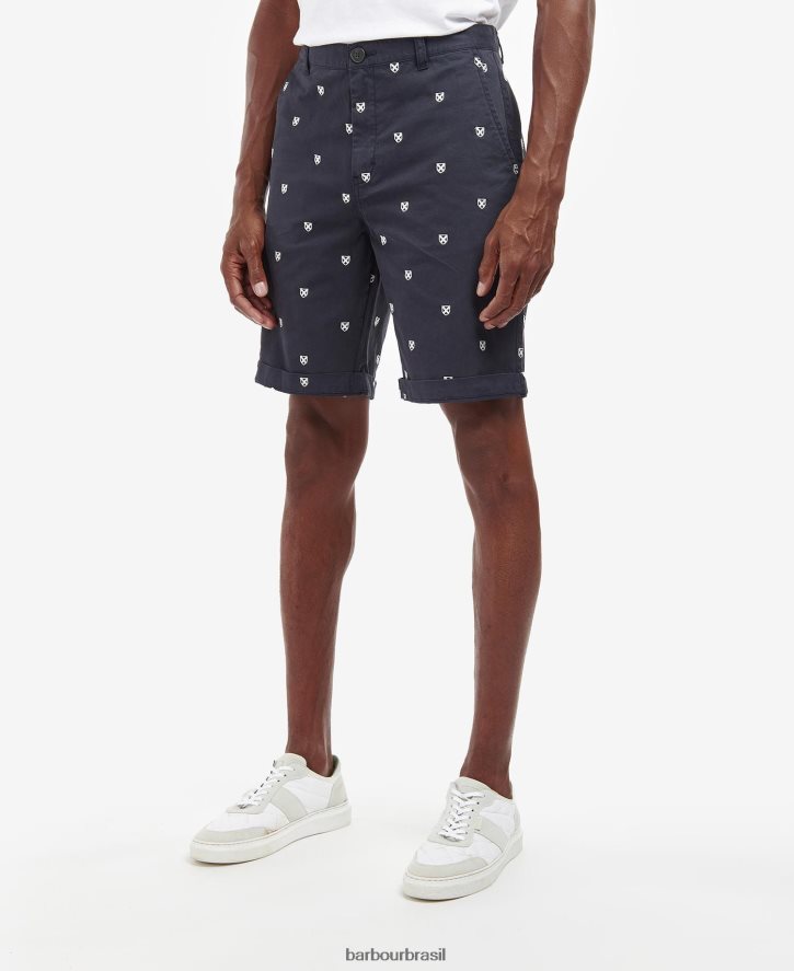 roupas Barbour shorts bordados marinho clássico homens NH44421230