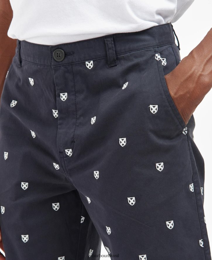 roupas Barbour shorts bordados marinho clássico homens NH44421230