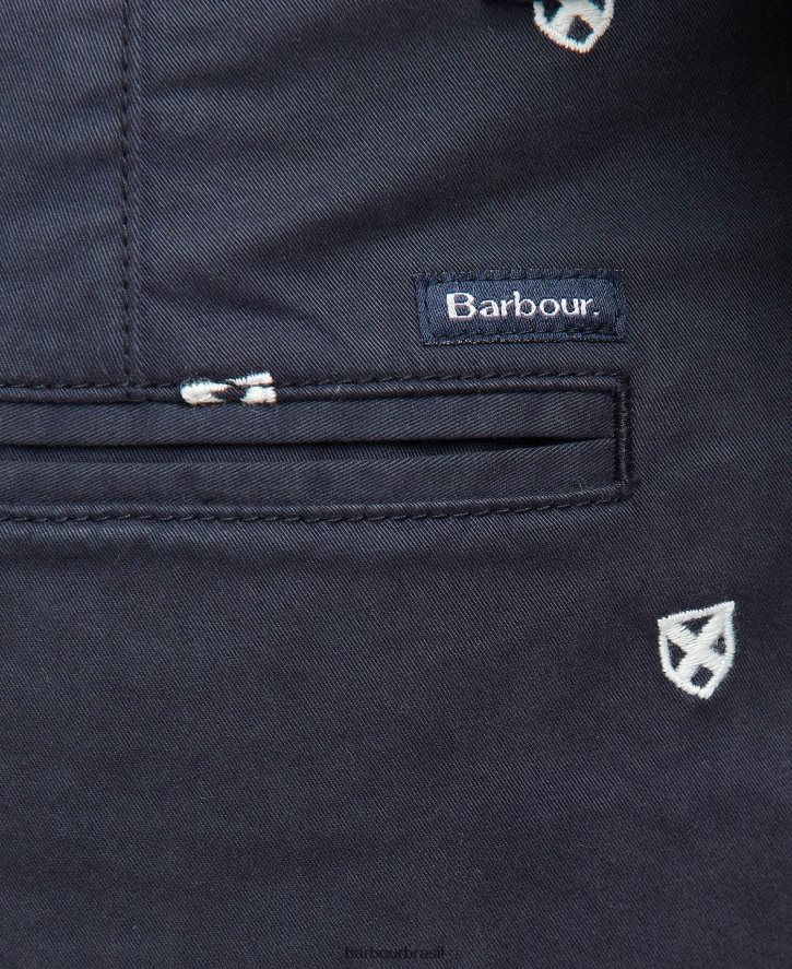 roupas Barbour shorts bordados marinho clássico homens NH44421230