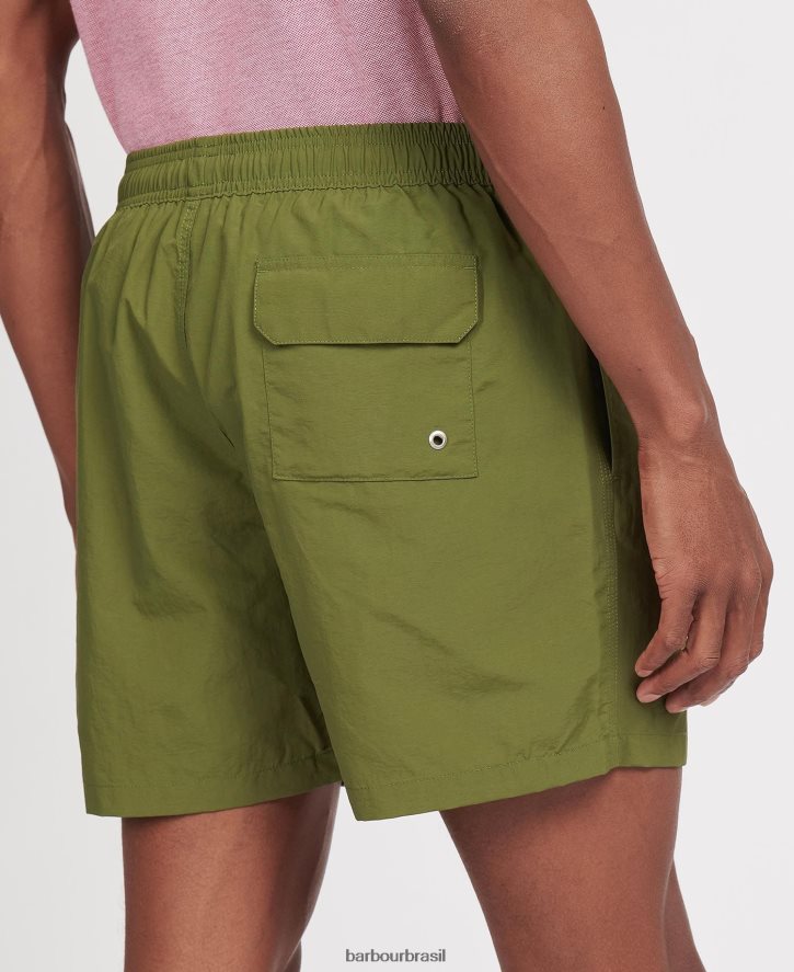 roupas Barbour shorts de natação 5\'\' com logo essencial Oliva homens NH44421194