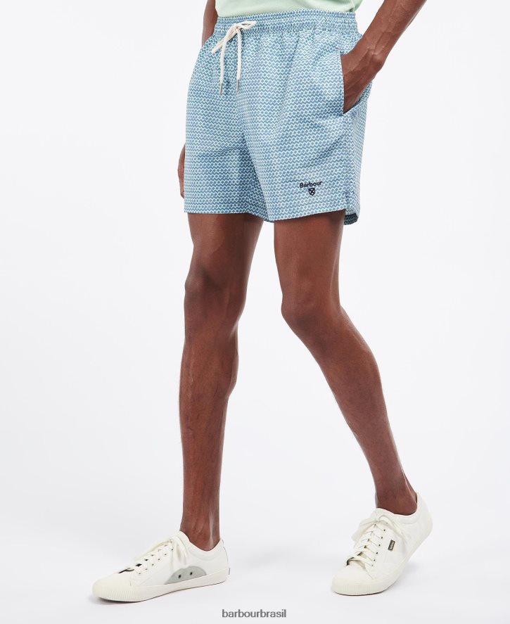 roupas Barbour shorts de natação Diamond Geo marinha homens NH44421187