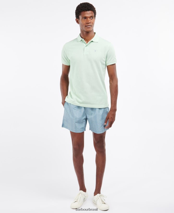 roupas Barbour shorts de natação Diamond Geo marinha homens NH44421187