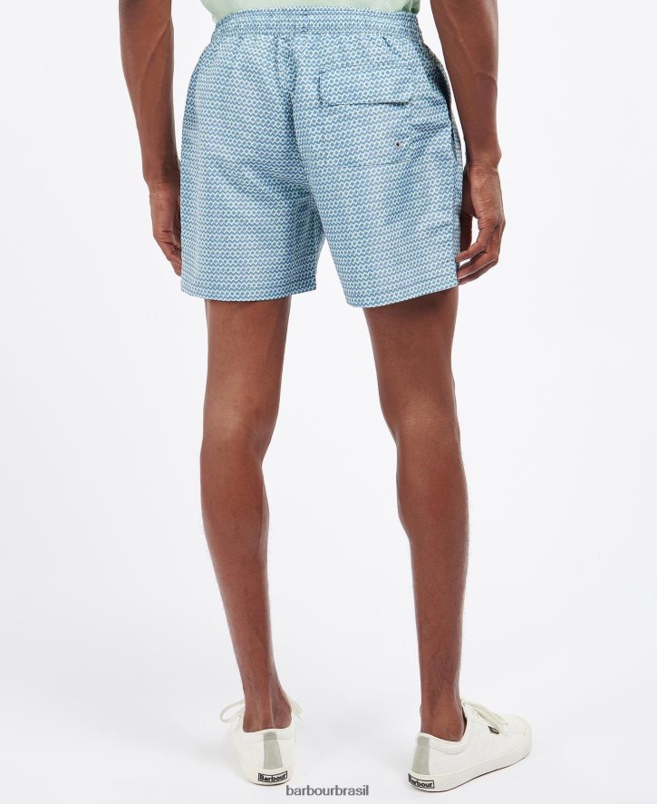 roupas Barbour shorts de natação Diamond Geo marinha homens NH44421187