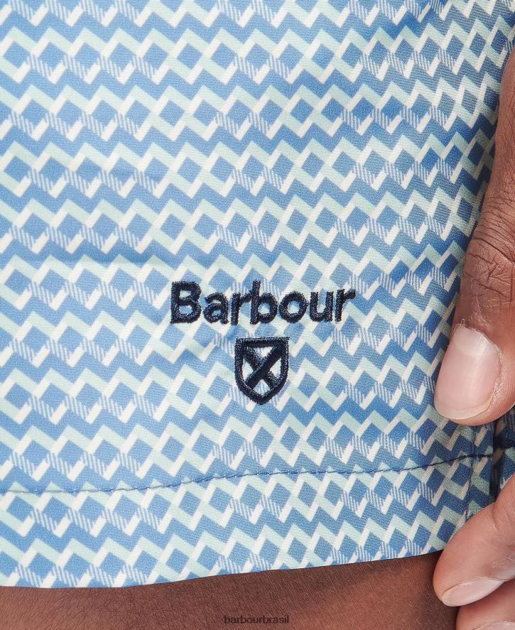 roupas Barbour shorts de natação Diamond Geo marinha homens NH44421187