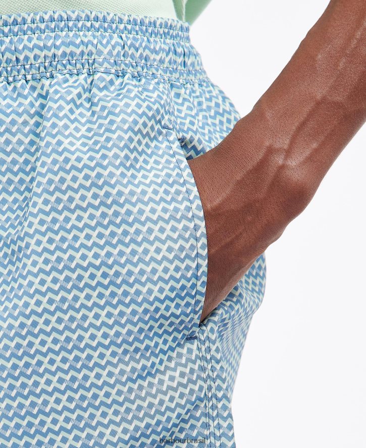 roupas Barbour shorts de natação Diamond Geo marinha homens NH44421187