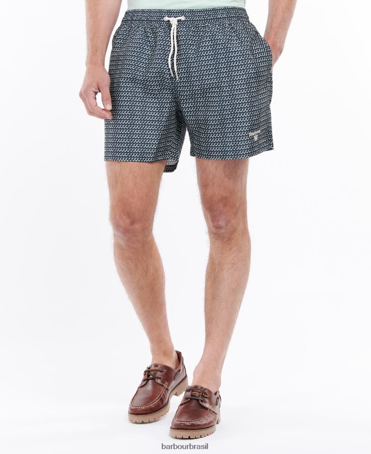 roupas Barbour shorts de natação Diamond Geo marinha homens NH44421201