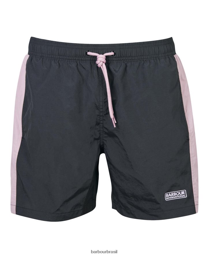 roupas Barbour shorts de natação color block preto/cardo homens NH44421220