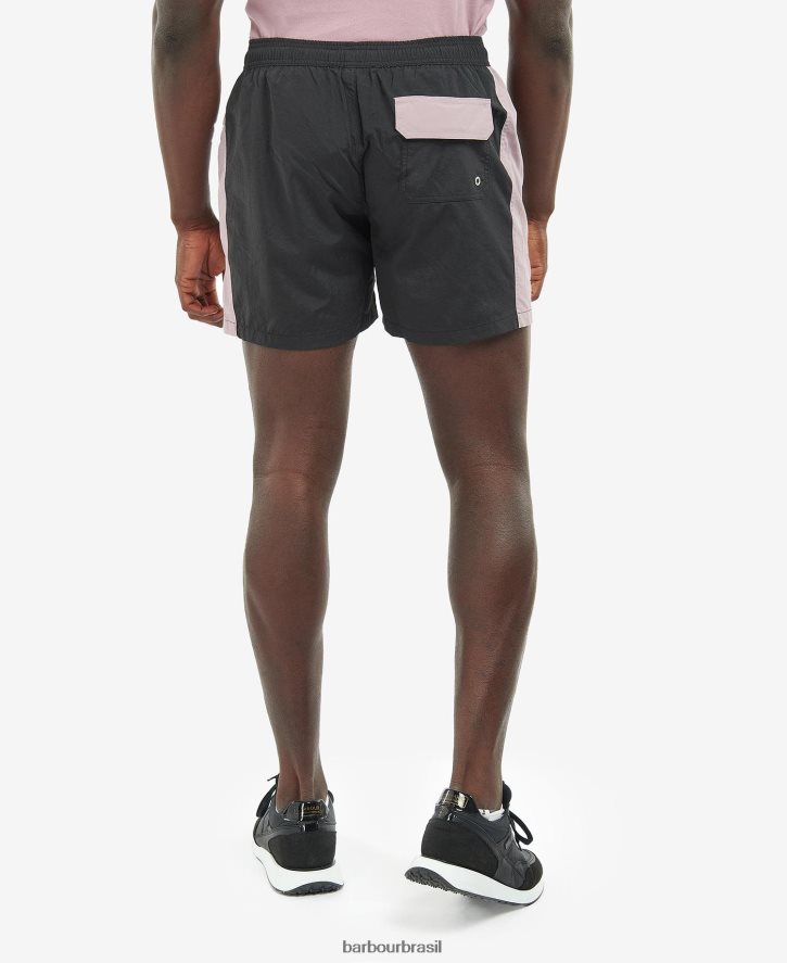 roupas Barbour shorts de natação color block preto/cardo homens NH44421220