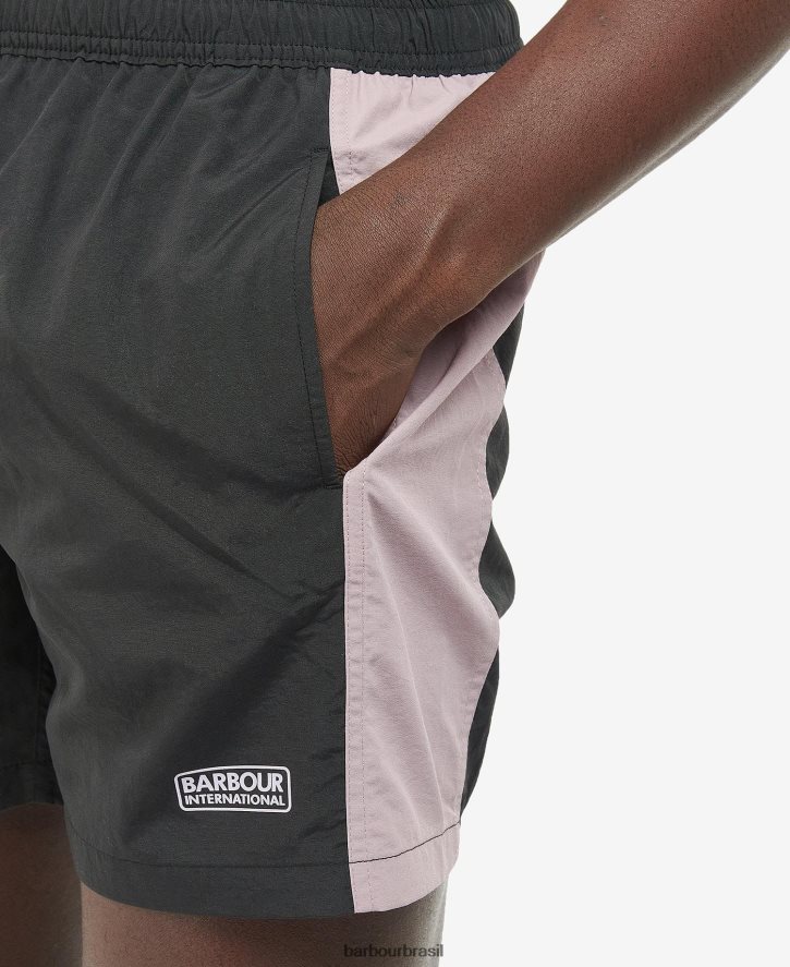 roupas Barbour shorts de natação color block preto/cardo homens NH44421220