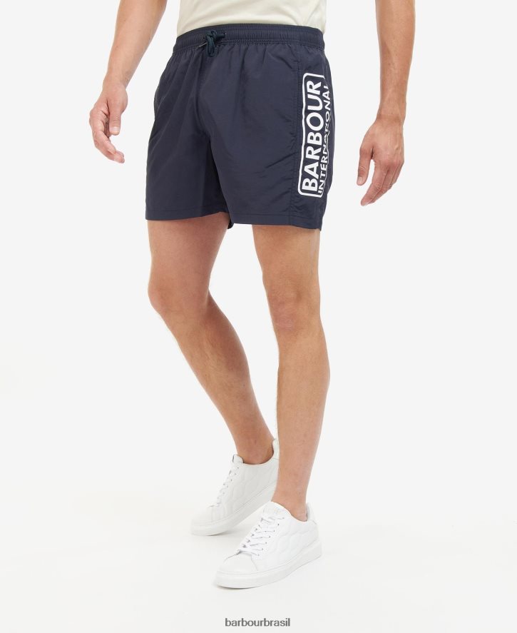 roupas Barbour shorts de natação com logotipo grande céu noturno homens NH44421195