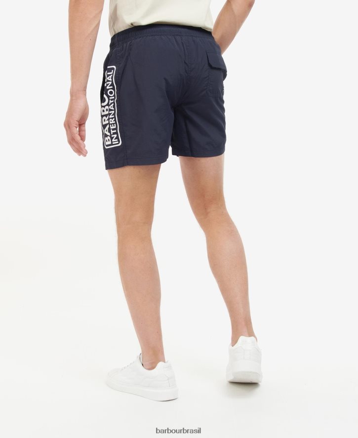 roupas Barbour shorts de natação com logotipo grande céu noturno homens NH44421195