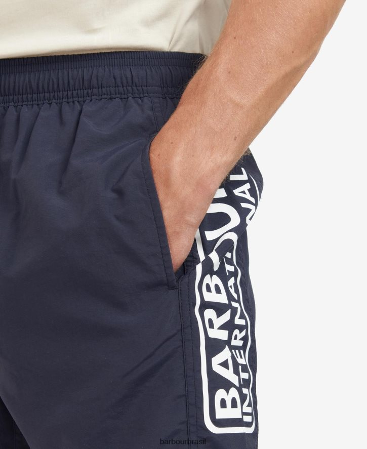 roupas Barbour shorts de natação com logotipo grande céu noturno homens NH44421195
