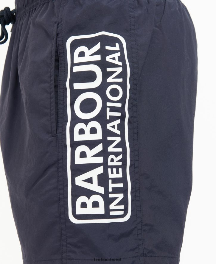roupas Barbour shorts de natação com logotipo grande céu noturno homens NH44421195