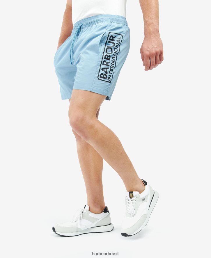 roupas Barbour shorts de natação com logotipo grande céu noturno homens NH44421228