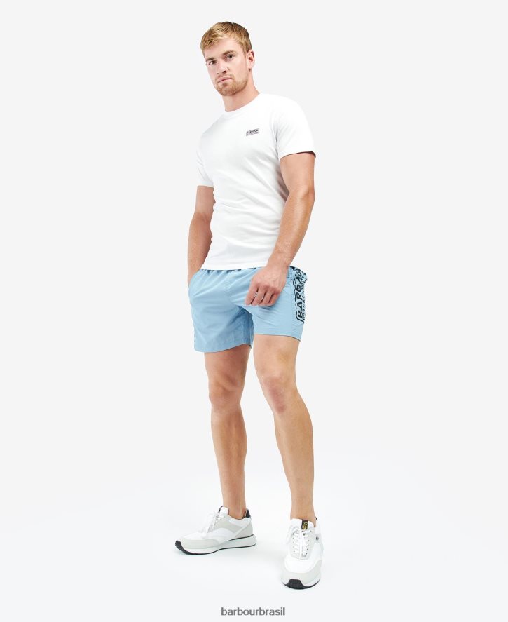 roupas Barbour shorts de natação com logotipo grande céu noturno homens NH44421228