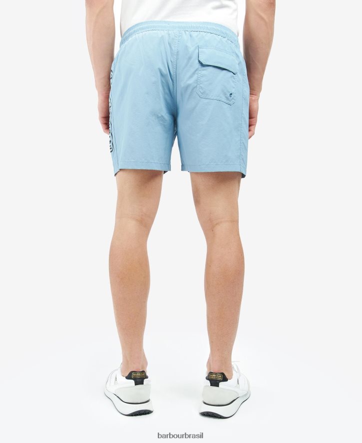 roupas Barbour shorts de natação com logotipo grande céu noturno homens NH44421228