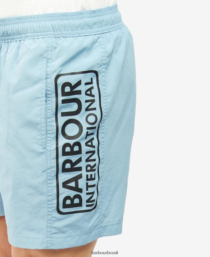 roupas Barbour shorts de natação com logotipo grande céu noturno homens NH44421228