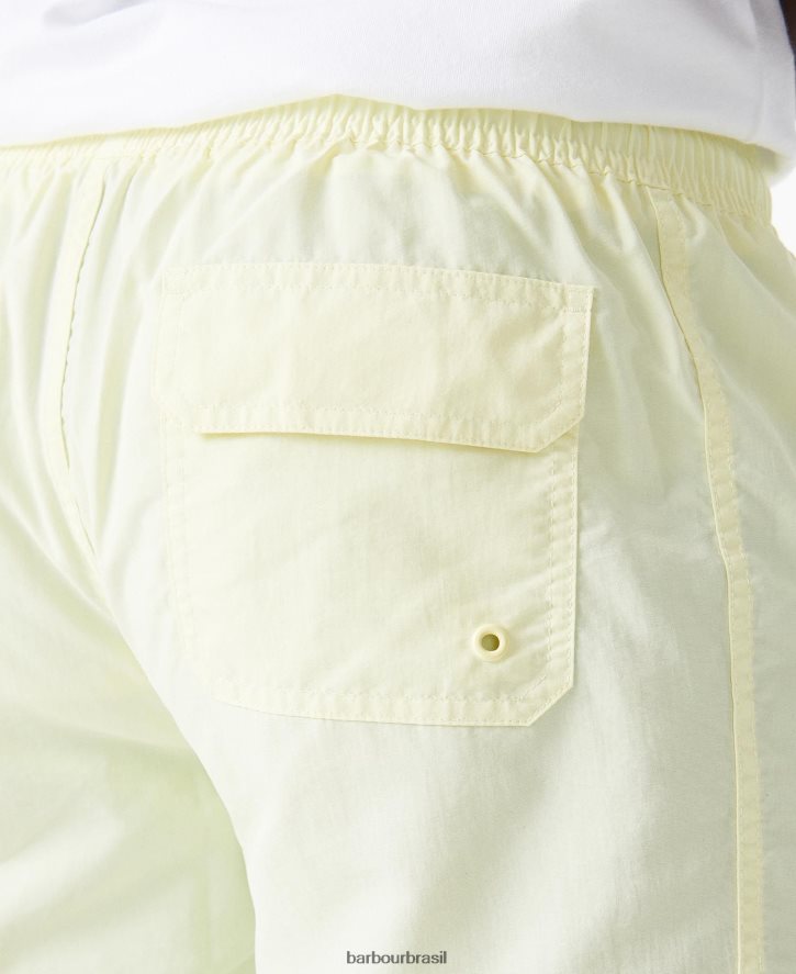 roupas Barbour shorts de natação com logotipo grande névoa amarela homens NH44421214