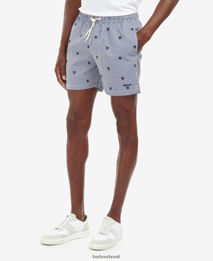 roupas Barbour shorts de natação escudo marinho clássico homens NH44421211