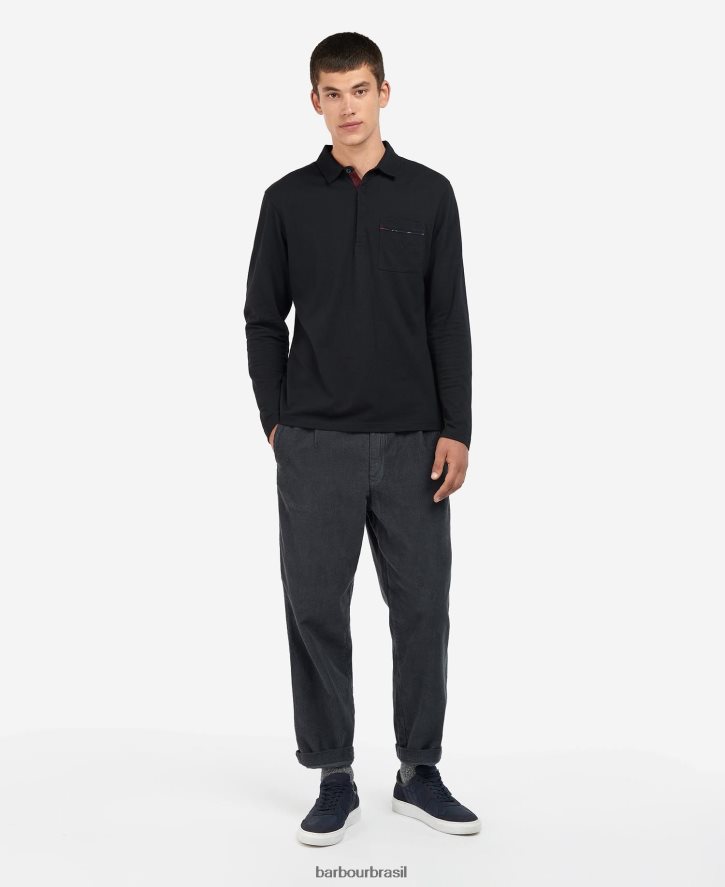 roupas Barbour adie camisa polo manga longa dk bordeaux homens NH4442678