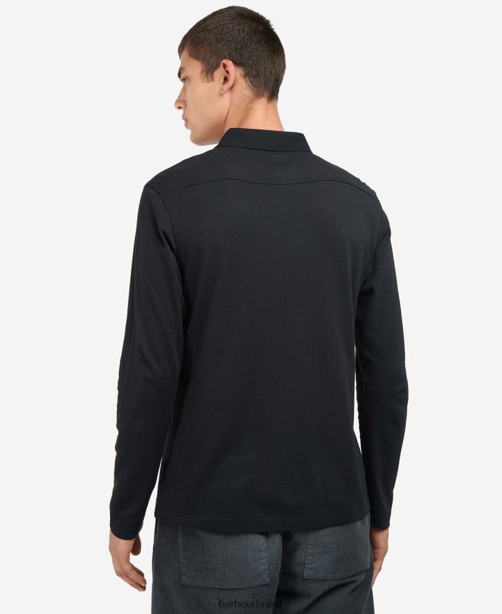 roupas Barbour adie camisa polo manga longa dk bordeaux homens NH4442678