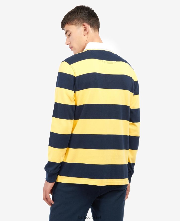 roupas Barbour camisa de rugby listrada hollywell sussurro branco homens NH4442706