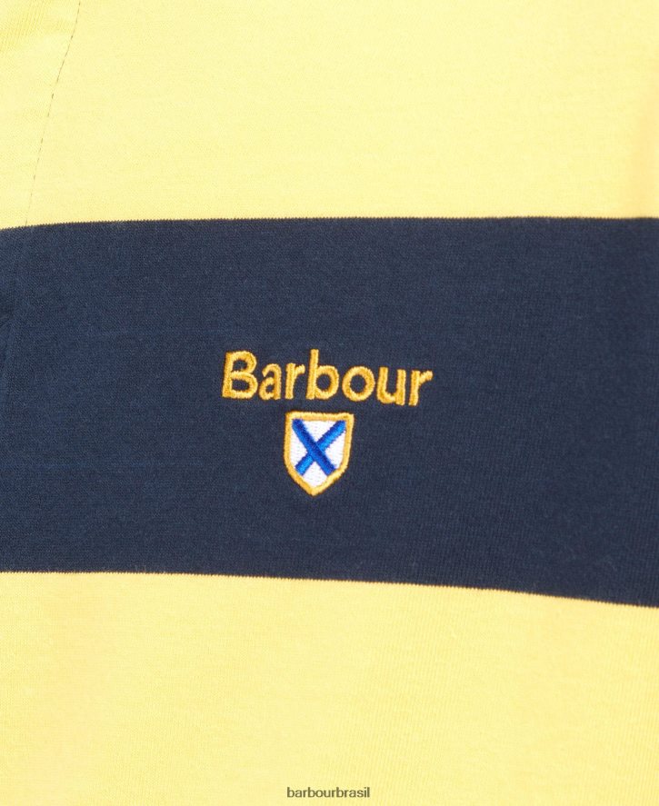 roupas Barbour camisa de rugby listrada hollywell sussurro branco homens NH4442706