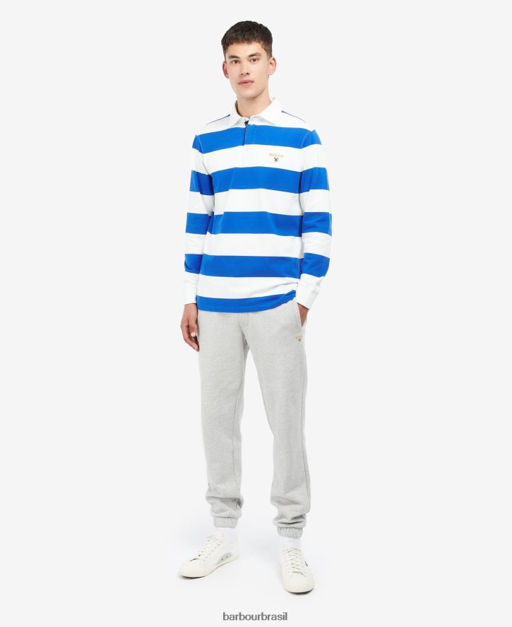 roupas Barbour camisa de rugby listrada hollywell sussurro branco homens NH4442725