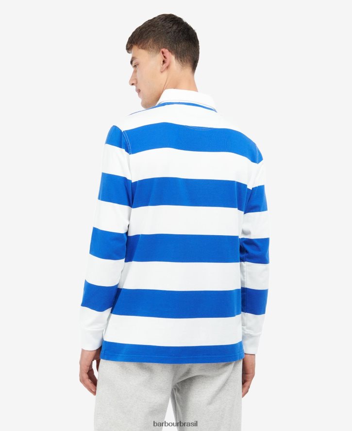 roupas Barbour camisa de rugby listrada hollywell sussurro branco homens NH4442725