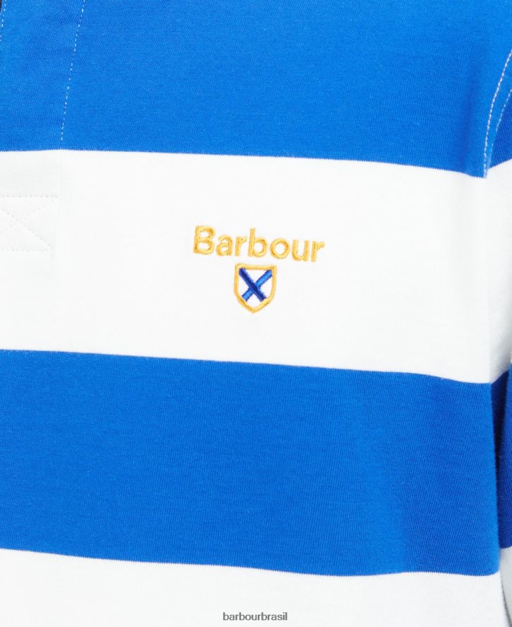roupas Barbour camisa de rugby listrada hollywell sussurro branco homens NH4442725